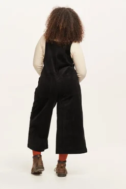 Fashion Jenny - Wide Leg Corduroy Dungarees in Black All Dungarees|Jenny - Wide Leg