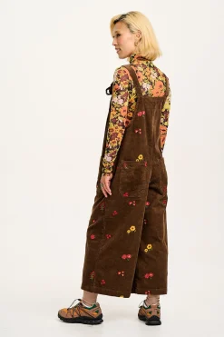 Fashion Jenny - Wide Leg Corduroy Dungarees with Cocoa Bella Embroidery All Dungarees|Jenny - Wide Leg