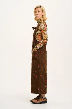 Fashion Jenny - Wide Leg Corduroy Dungarees with Cocoa Bella Embroidery All Dungarees|Jenny - Wide Leg