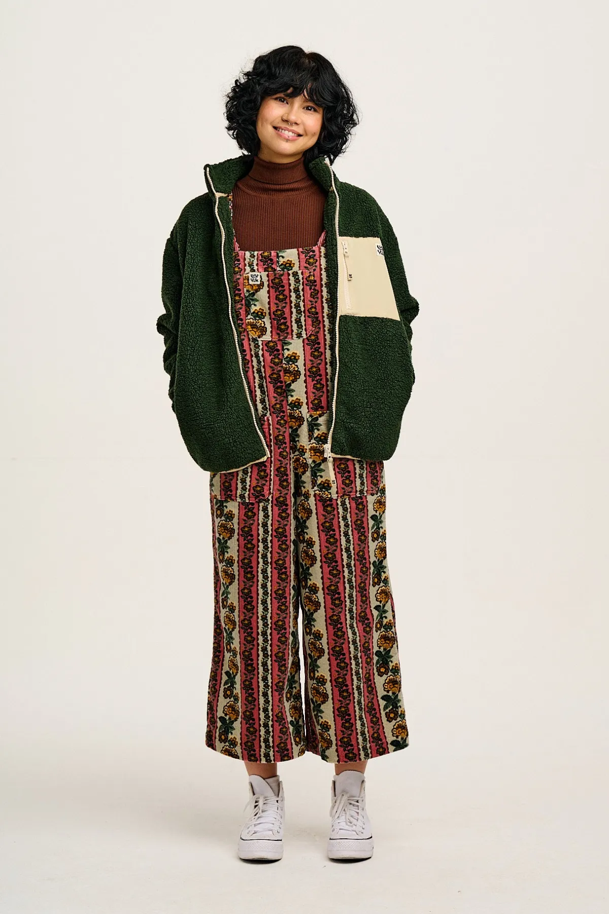 Online Jenny - Wide Leg Corduroy Dungarees in Betsy Floral Print All Dungarees|Jenny - Wide Leg