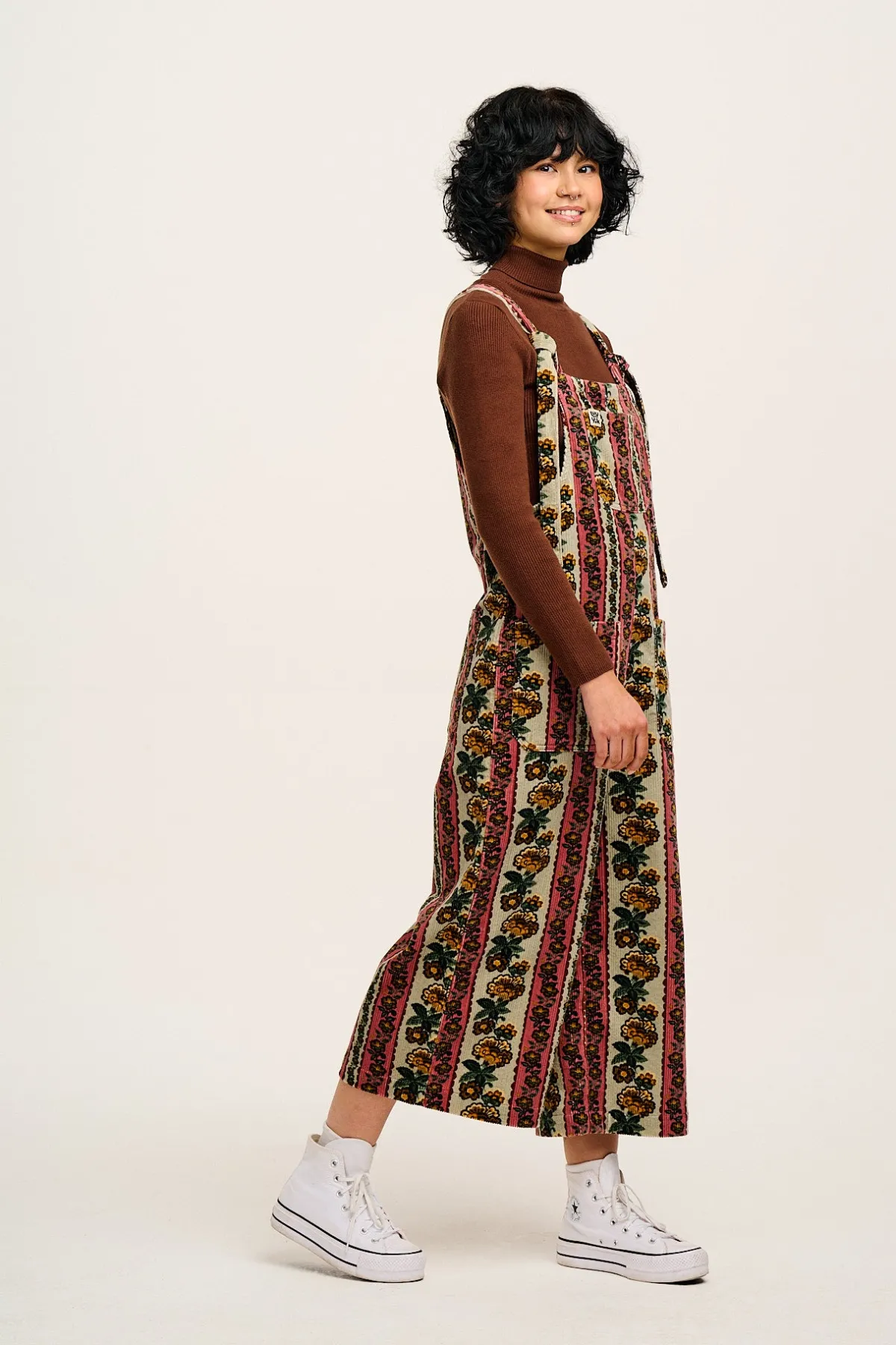 Online Jenny - Wide Leg Corduroy Dungarees in Betsy Floral Print All Dungarees|Jenny - Wide Leg