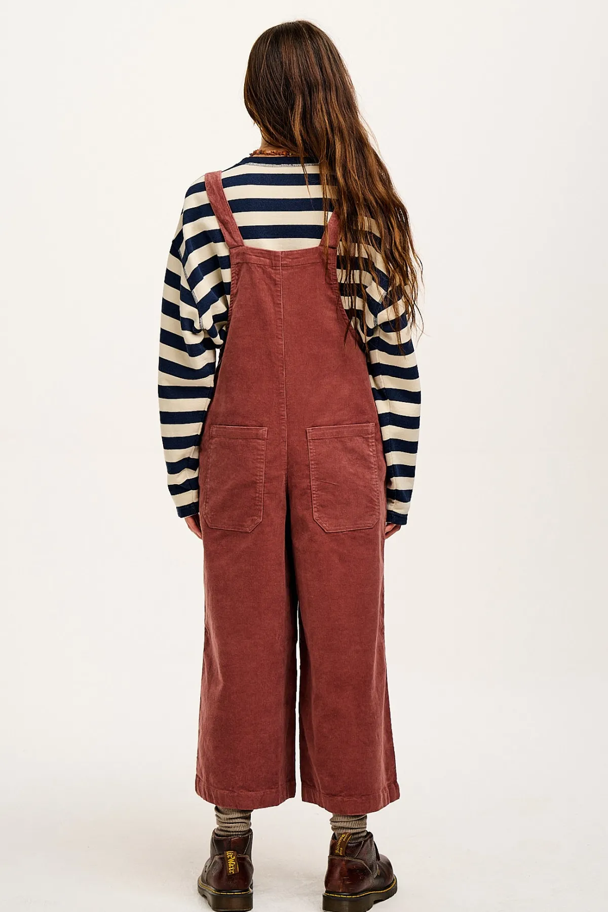 Sale Jenny - Wide Leg Corduroy Dungarees Ash Pink All Dungarees|Jenny - Wide Leg