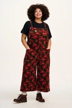 Hot Jenny - Wide Leg Corduroy Dungarees in Rosetta Print All Dungarees|Jenny - Wide Leg
