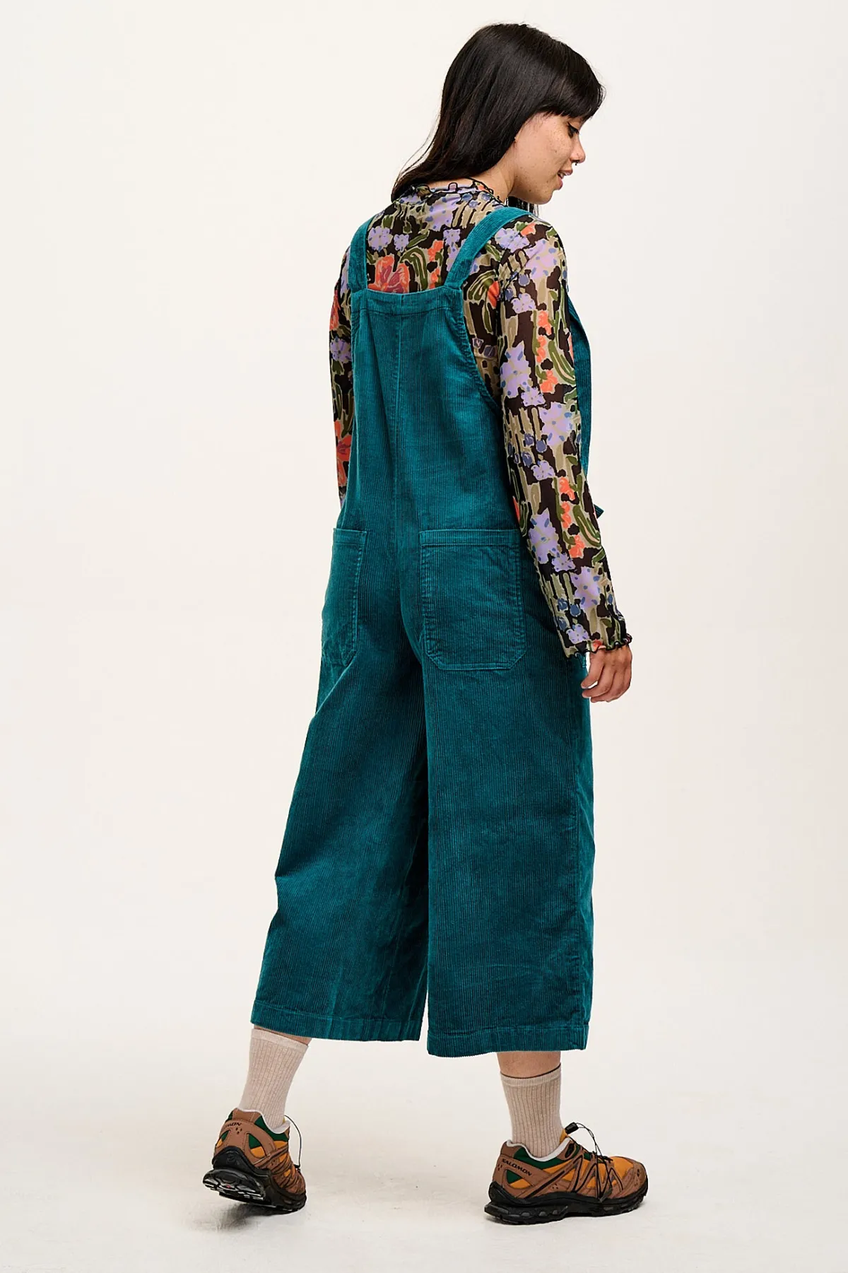 Online Jenny - Wide Leg Corduroy Dungarees in Teal All Dungarees|Jenny - Wide Leg