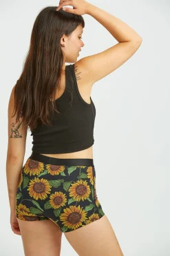 Online Joey - Cotton & Bamboo Boxer Shorts in Sunflower Print All Bottoms|All Underwear