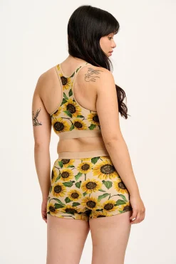 Sale Joey - Cotton & Bamboo Boxer Shorts in Cream Sunflower Print All Bottoms|All Underwear