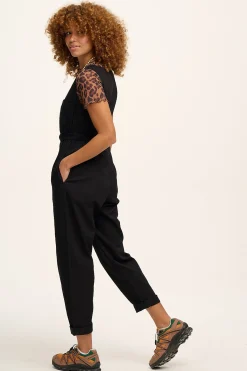 Best Juni - V-Neck Cotton Jumpsuit in Black All Jumpsuits