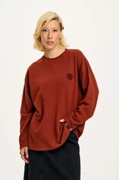 Online Kai - Midweight Cosy Loop Back Cotton Sweatshirt in Hazel All Tops & Tees|All Outerwear & Knitwear