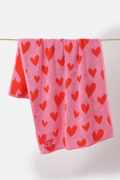 New Kasia - Hand Towel in Pink Heart Cupid Print All Accessories|Homeware