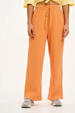 Fashion Larson - Wide Leg Waffle Cotton Joggers in Sunset Orange All Bottoms|Joggers