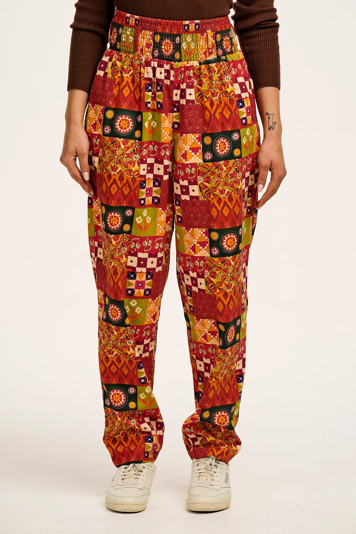 New L.E. Alexa - Cotton Trousers in Artist Print by Namrata Kumar All Bottoms|Trousers