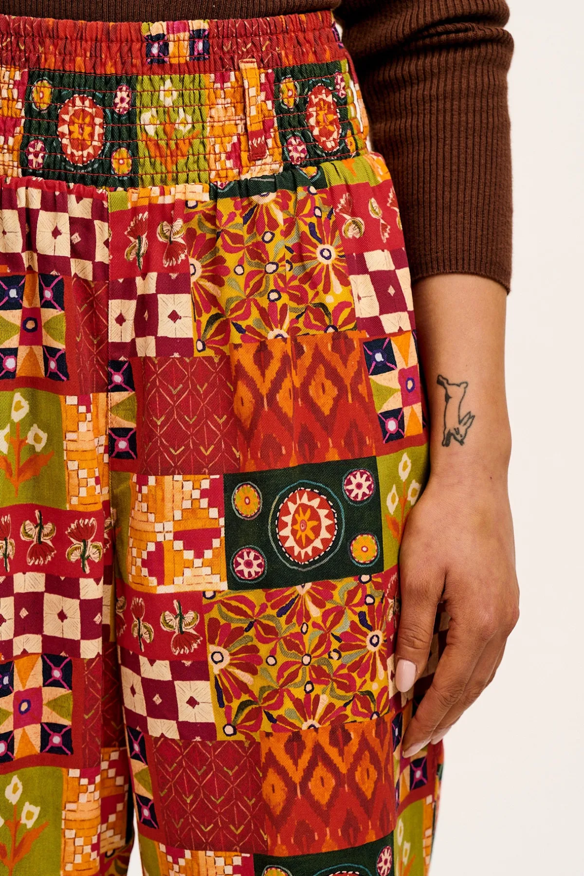 New L.E. Alexa - Cotton Trousers in Artist Print by Namrata Kumar All Bottoms|Trousers