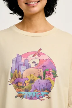 Best L.E. Benny - Oversized Cotton Tee in Artist Print by Rohan Dahotre All Tops & Tees|Short Sleeve Tops