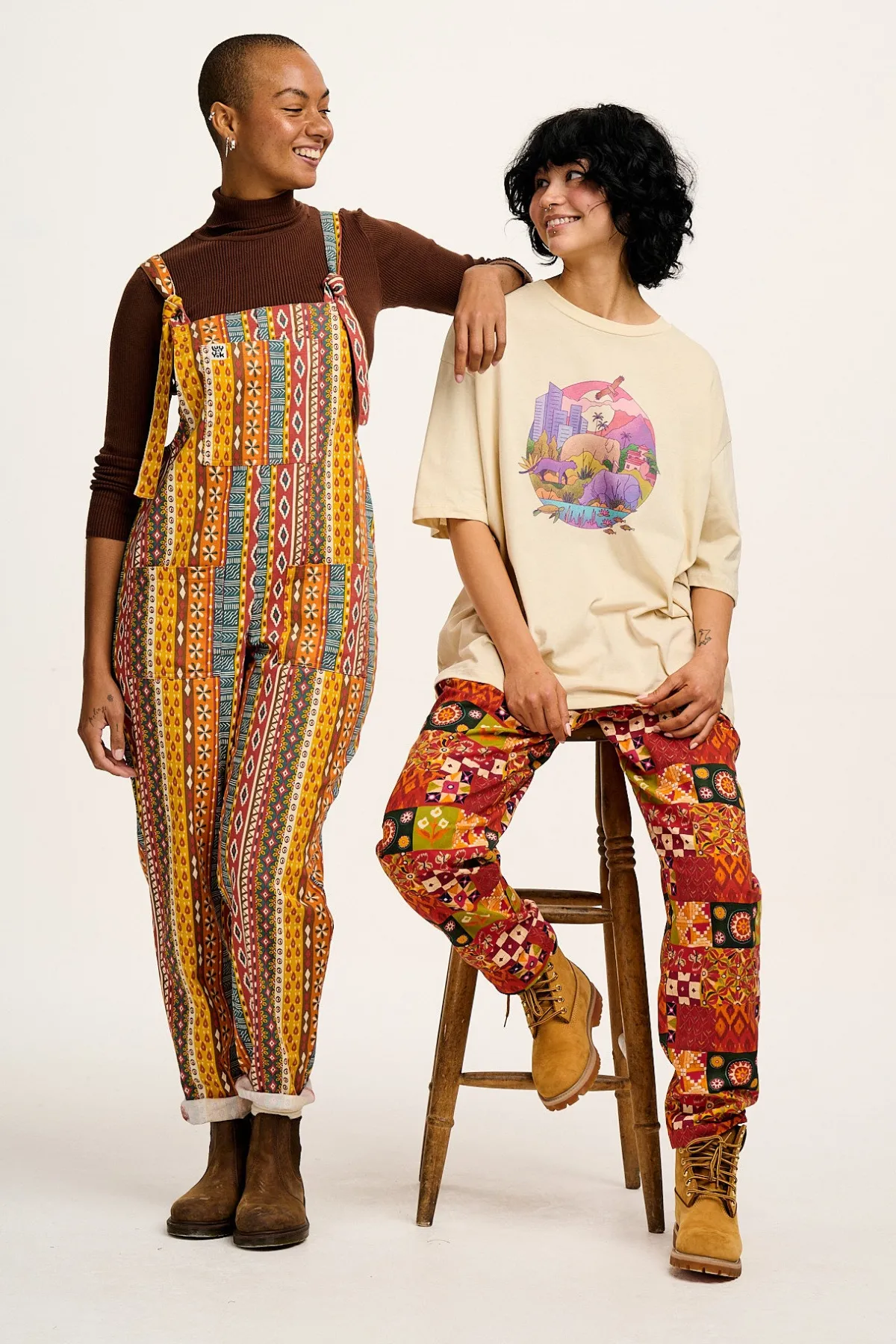 Outlet L.E. Original - Twill Dungarees in Artist Print by Chaaya Prabhat All Dungarees|The Original - Tapered