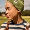 Online Luca - Cotton Beanie in Green Stripe All Accessories|Hats & Hair