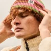 Fashion Luca - Cotton Beanie in Orange Stripe All Accessories|Hats & Hair