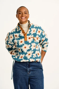 Outlet Maddison - Fleece in Blue Chase Floral Print All Outerwear & Knitwear|Fleeces