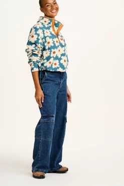 Outlet Maddison - Fleece in Blue Chase Floral Print All Outerwear & Knitwear|Fleeces