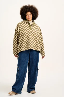 Best Maddison - Fleece in Pistachio & Cream Checkerboard Print All Outerwear & Knitwear