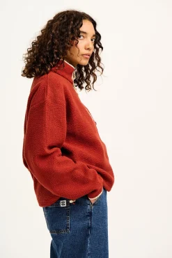 Hot Maddison - Fleece in Red Henna & Ecru All Outerwear & Knitwear|Fleeces
