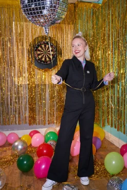 Sale Maggie - Cotton Jumpsuit in Black All Jumpsuits