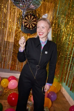 Sale Maggie - Cotton Jumpsuit in Black All Jumpsuits