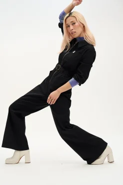 Sale Maggie - Cotton Jumpsuit in Black All Jumpsuits