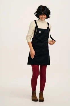 Hot Mini Pini - Corduroy Dress in Black All Dresses & Skirts