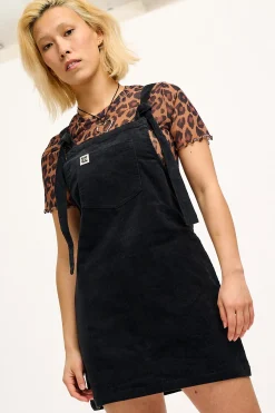 Hot Mini Pini - Corduroy Dress in Black All Dresses & Skirts