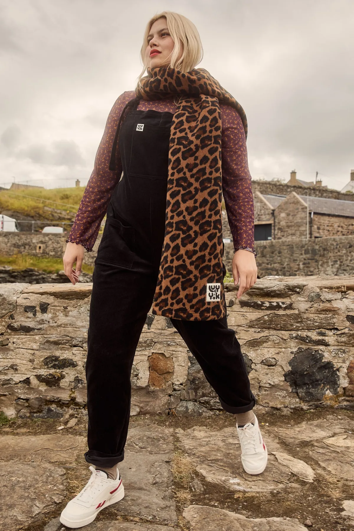 Hot Ola - Polar Fleece Scarf in Leopard Print All Accessories|Scarves