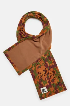 Outlet Ola - Polar Fleece Scarf in Orange Cass Floral Print All Accessories|Scarves