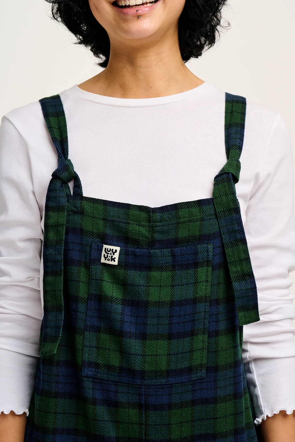 Sale Original - Brushed Cotton Dungarees in Blue & Green Wilderness Tartan All Dungarees|The Original - Tapered