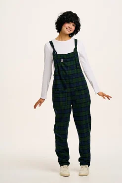 Sale Original - Brushed Cotton Dungarees in Blue & Green Wilderness Tartan All Dungarees|The Original - Tapered