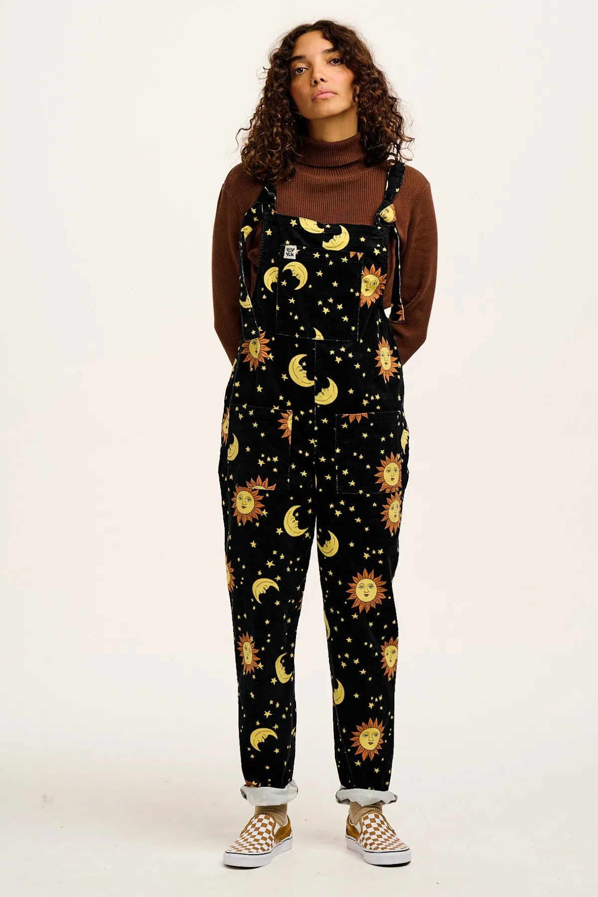 Outlet Original - Corduroy Dungarees in Black Orion Print All Dungarees|Tall Range