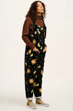 Outlet Original - Corduroy Dungarees in Black Orion Print All Dungarees|Tall Range