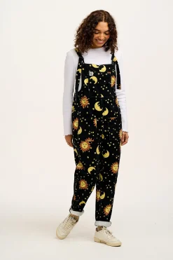 Outlet Original - Corduroy Dungarees in Black Orion Print All Dungarees|Tall Range