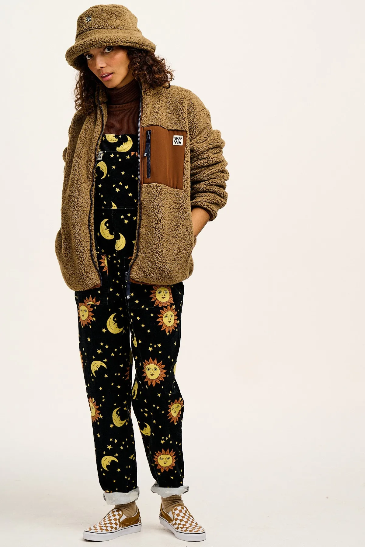 Outlet Original - Corduroy Dungarees in Black Orion Print All Dungarees|Tall Range