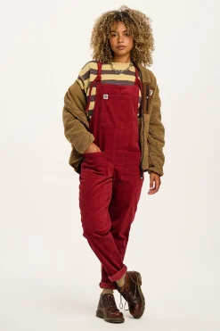 Sale Original - Corduroy Dungarees in Maroon All Dungarees|The Original - Tapered
