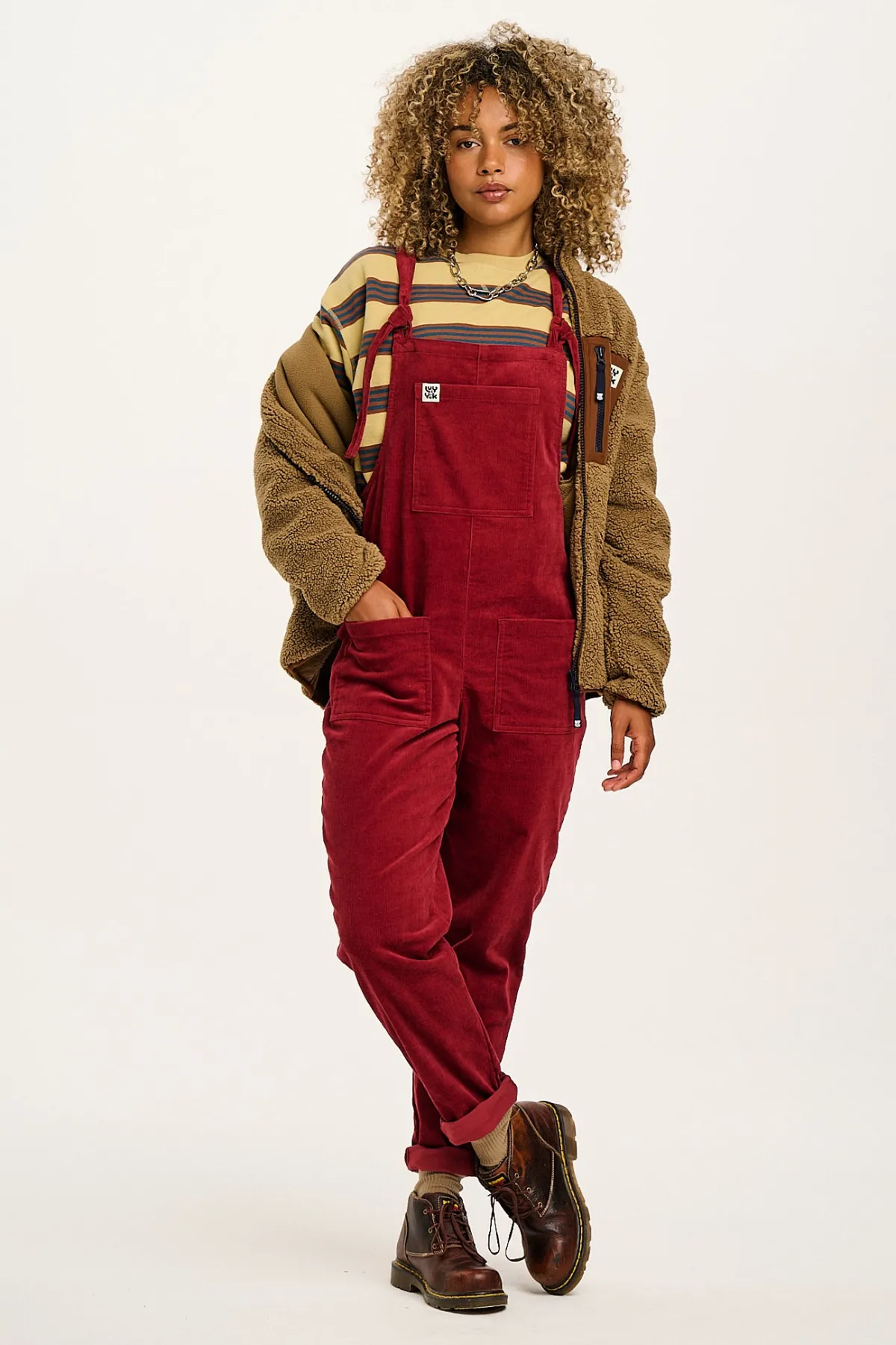 Sale Original - Corduroy Dungarees in Maroon All Dungarees|The Original - Tapered