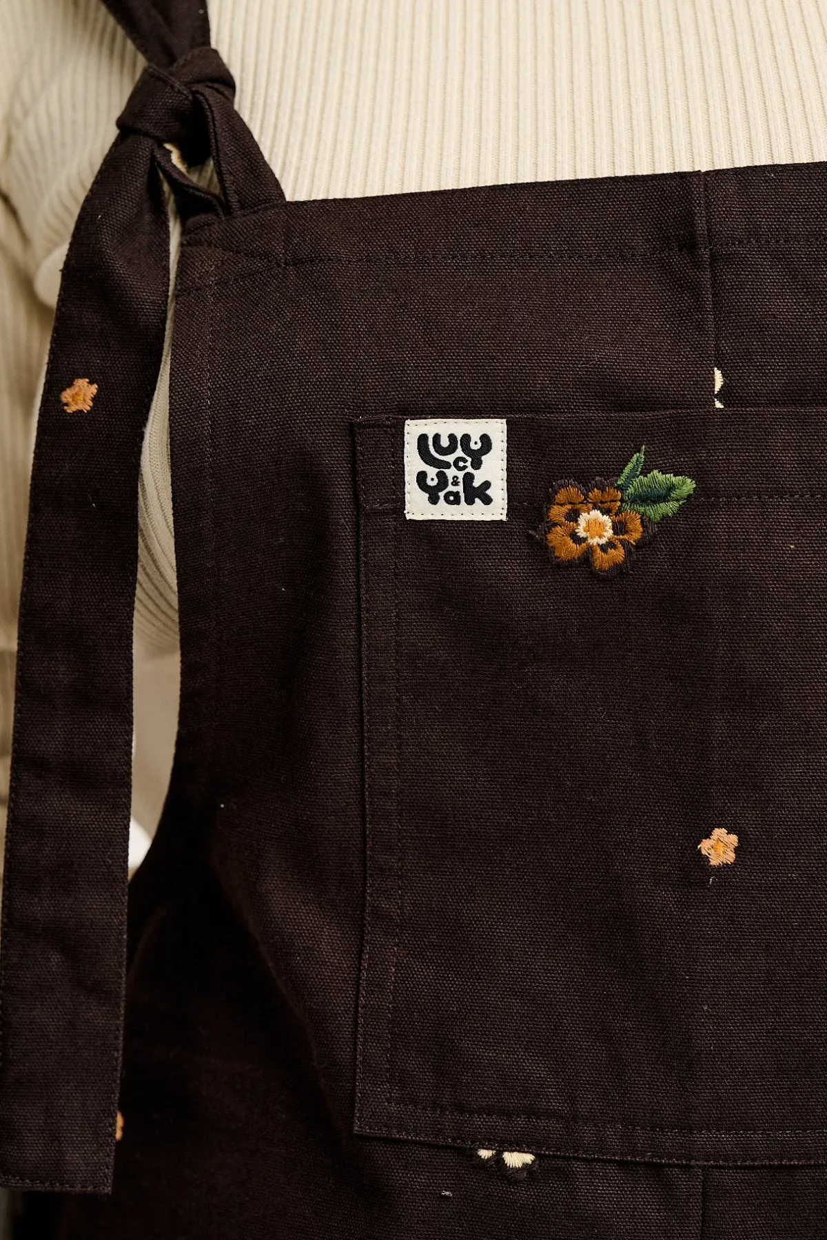 Discount Original - Cotton Dungarees in Brown with Clara Embroidery All Dungarees|The Original - Tapered