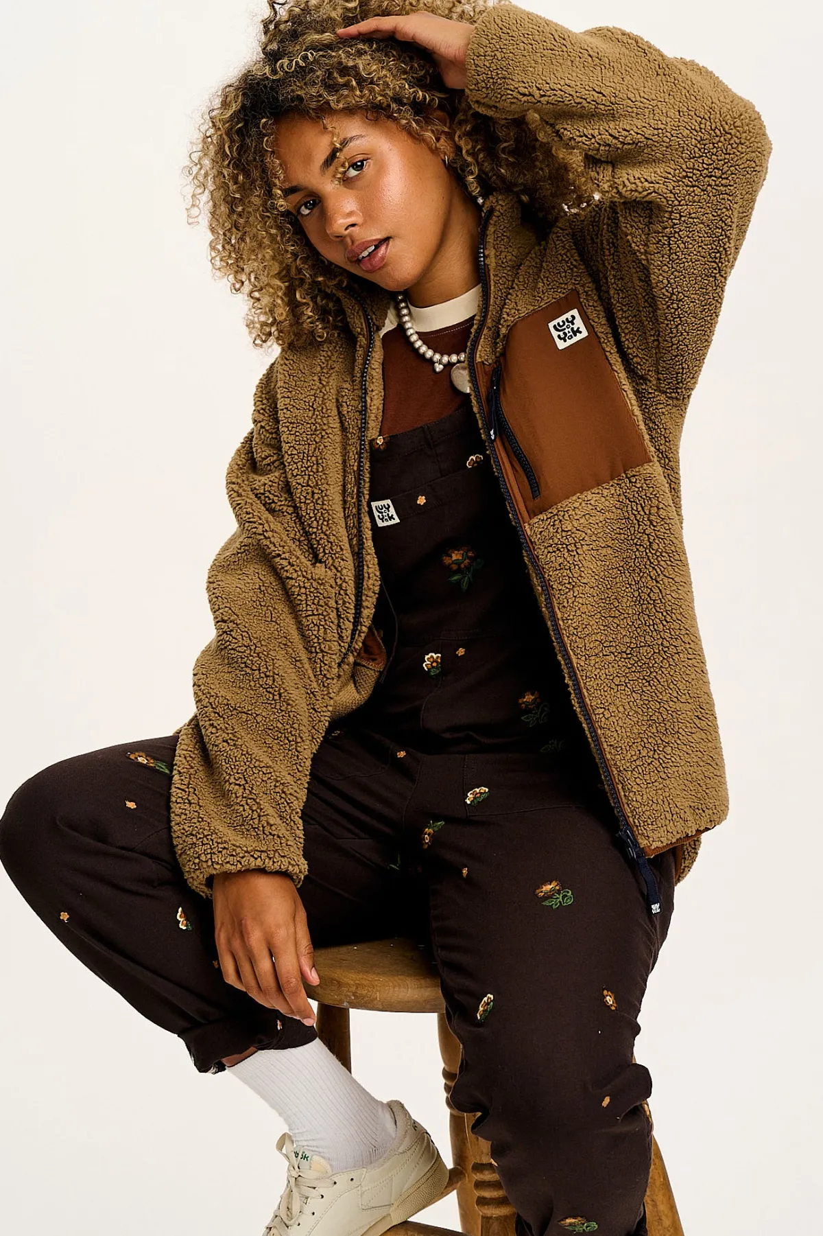 Discount Original - Cotton Dungarees in Brown with Clara Embroidery All Dungarees|The Original - Tapered