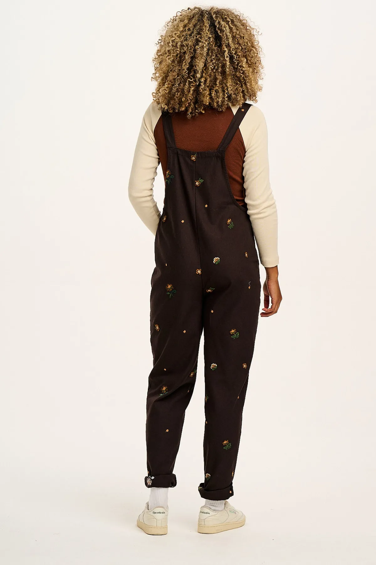 Discount Original - Cotton Dungarees in Brown with Clara Embroidery All Dungarees|The Original - Tapered