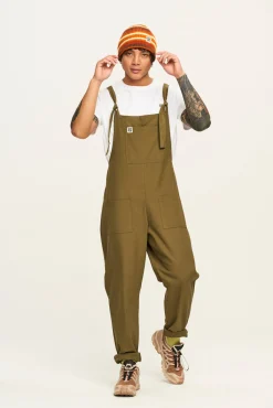 Hot Original - Cotton Dungarees in Dark Olive All Dungarees|Workwear Dungarees
