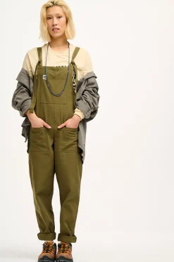 Hot Original - Cotton Dungarees in Dark Olive All Dungarees|Workwear Dungarees
