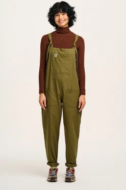 Hot Original - Cotton Dungarees in Dark Olive All Dungarees|Workwear Dungarees