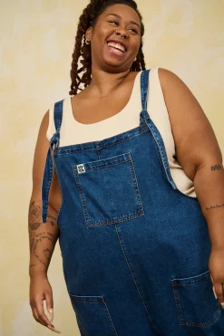 Fashion Original - Denim Dungarees in Mid Wash Blue All Dungarees|All Workwear