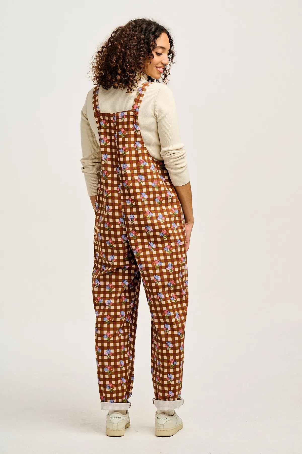 Best Original - Twill Dungaree in Meryl Check Print All Dungarees|The Original - Tapered