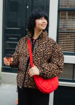 Discount Paloma - Corduroy Puffer Jacket in Leopard Print All Outerwear & Knitwear|Jackets