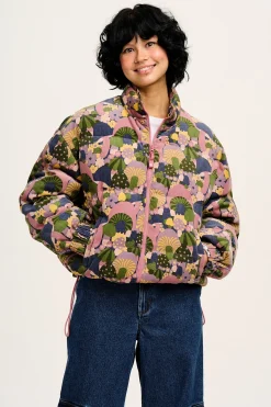 Hot Paloma - Corduroy Puffer Jacket in Portobella Mushroom Print All Outerwear & Knitwear|Jackets