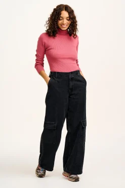 Hot Phoenix - Cargo Trousers in Black Denim All Bottoms|Jeans